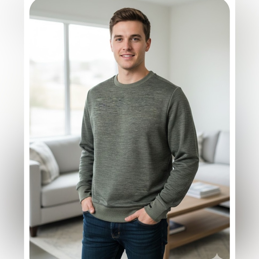 NWT Dakine Men's Sport Crewneck sweatshirt in Olive green and gray shades.Size L